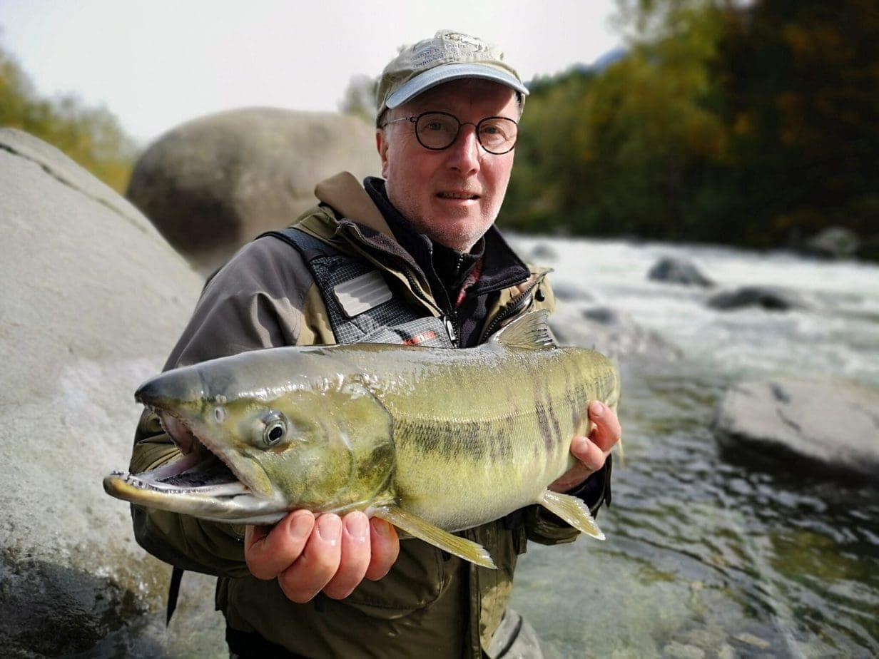 Fiskerejse efter laks i oktober- Allan med fin Chum